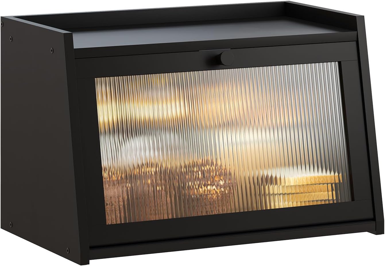 GHWIE Large Bread Box, Easy Access & Cleaning - Bamboo Bread Box for Kitchen Countertop with Acrylic Door (Natural, Medium)