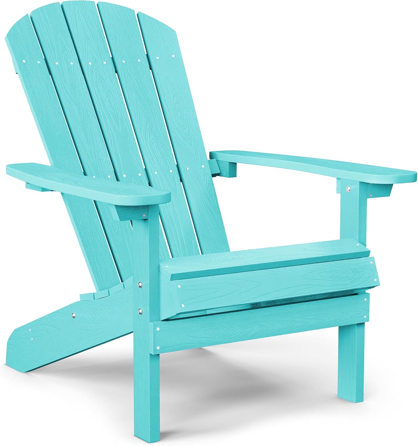 YEFU Adirondack Chairs Set of 2 Plastic Weather Resistant, Outdoor Chairs with Cup Holder, Like Real Wood, Widely Used in Outdoor, Patio, Fire Pit, Deck, Outside, Campfire Chairs (Blue)