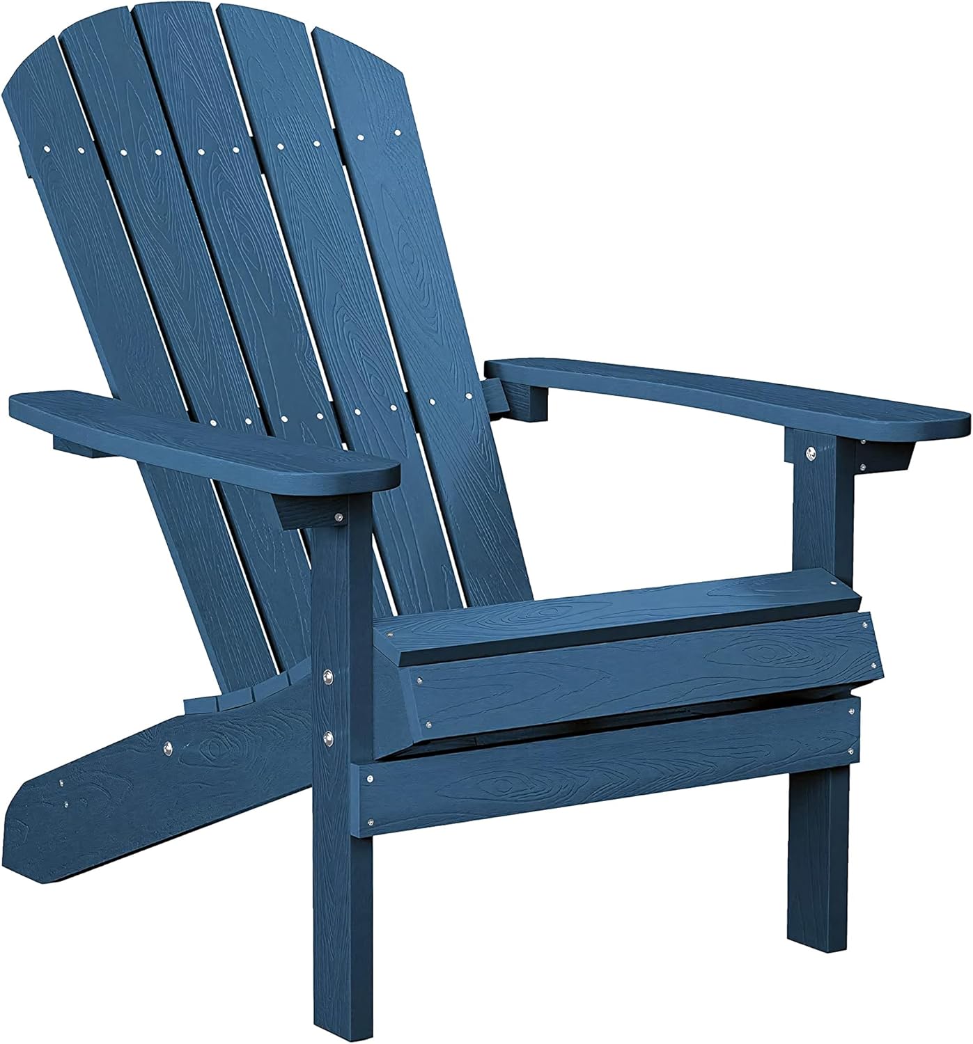 YEFU Adirondack Chairs Set of 2 Plastic Weather Resistant, Outdoor Chairs with Cup Holder, Like Real Wood, Widely Used in Outdoor, Patio, Fire Pit, Deck, Outside, Campfire Chairs (Blue)