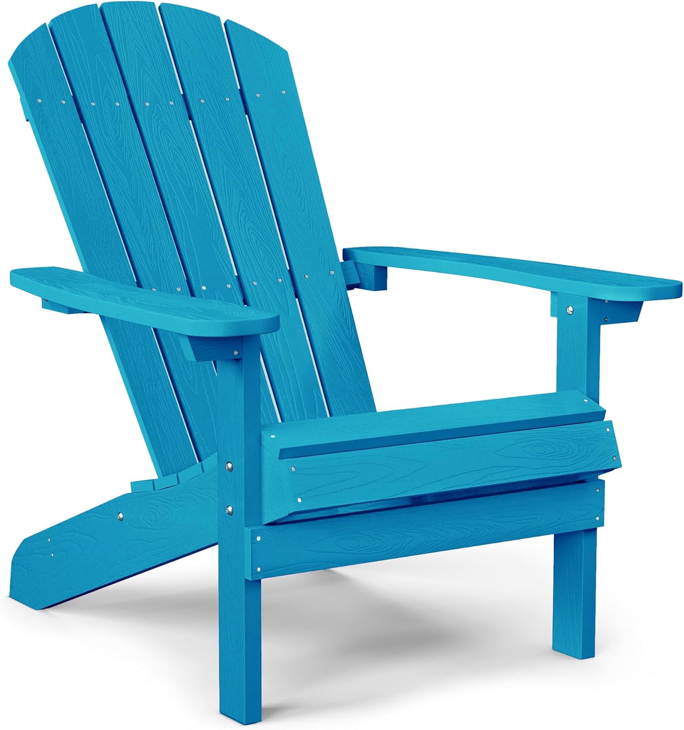 YEFU Adirondack Chairs Set of 2 Plastic Weather Resistant, Outdoor Chairs with Cup Holder, Like Real Wood, Widely Used in Outdoor, Patio, Fire Pit, Deck, Outside, Campfire Chairs (Blue)