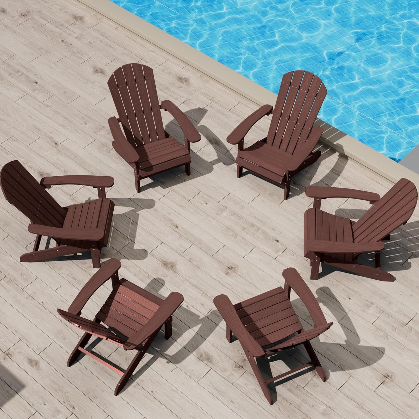 YEFU Adirondack Chairs Set of 2 Plastic Weather Resistant, Outdoor Chairs with Cup Holder, Like Real Wood, Widely Used in Outdoor, Patio, Fire Pit, Deck, Outside, Campfire Chairs (Blue)