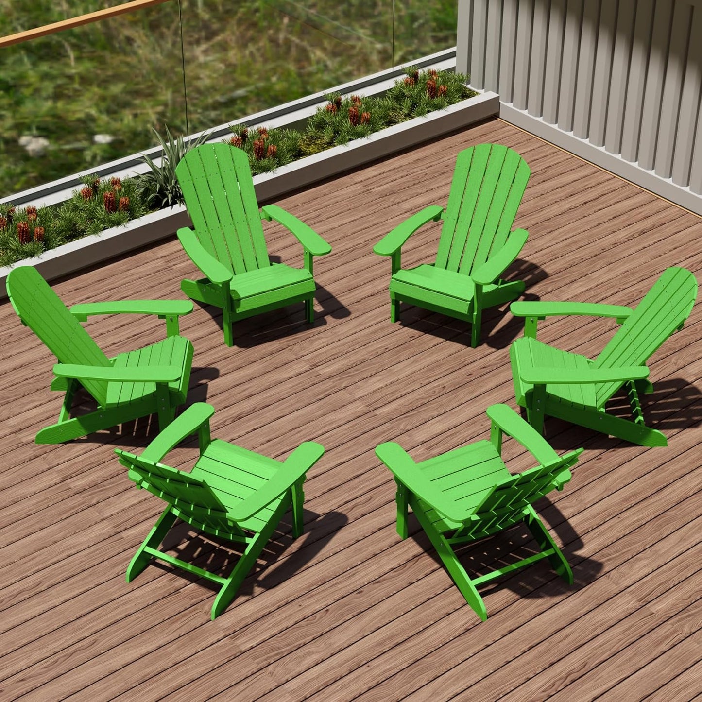 YEFU Adirondack Chairs Set of 2 Plastic Weather Resistant, Outdoor Chairs with Cup Holder, Like Real Wood, Widely Used in Outdoor, Patio, Fire Pit, Deck, Outside, Campfire Chairs (Blue)